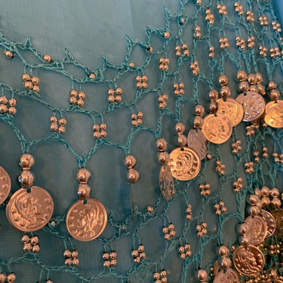 Belly dance jingle hip scarf three rows jingles. - Picture 3 of 6